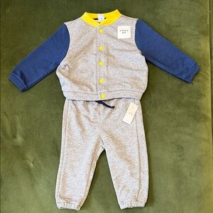 Old Navy French BabyTerry Bomber Jacket & Sweats (6-12 Months)